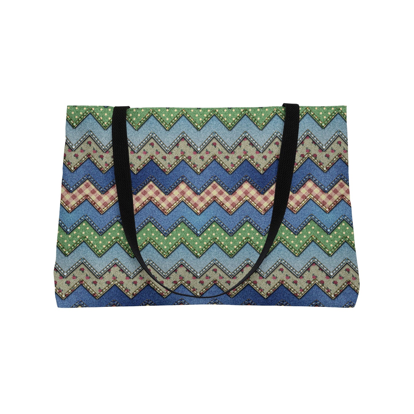 Denim Print Yoga Bag High-Quality 100% Spun Polyester 24x13 Canvas Gym Bag 19