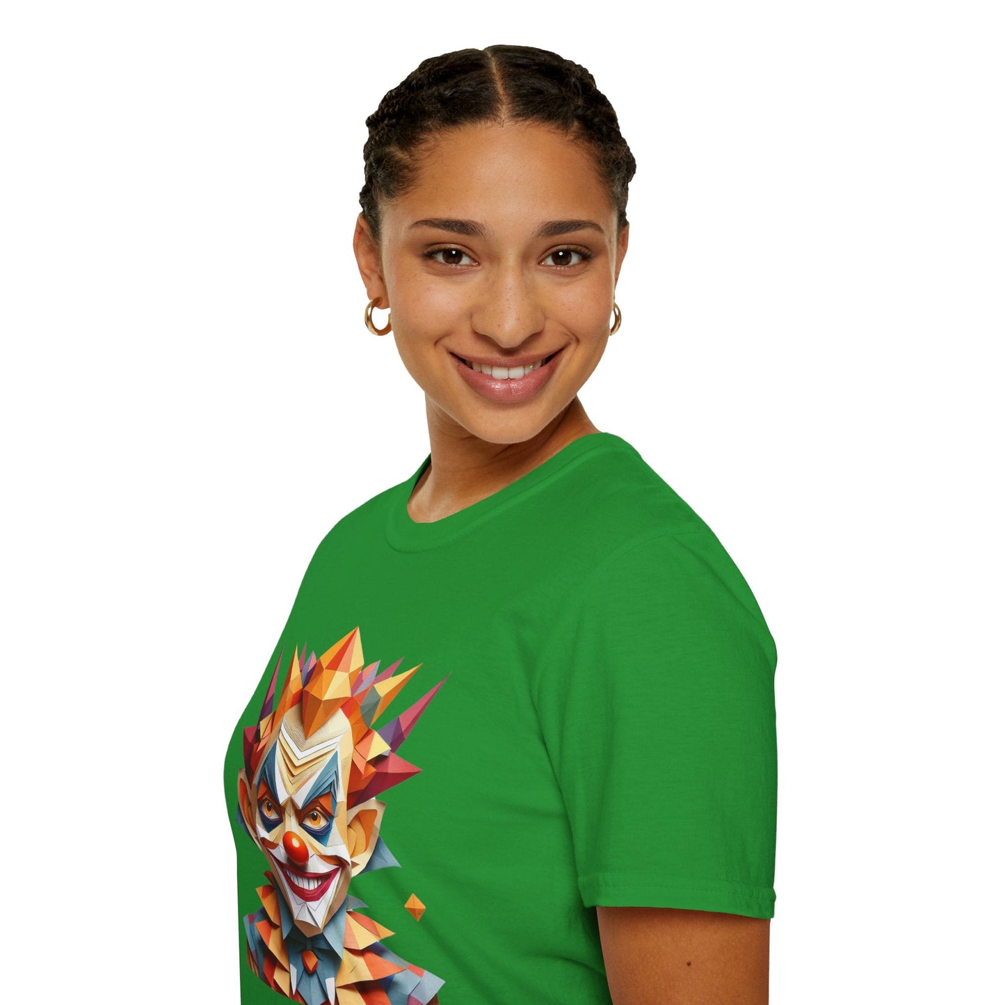Unisex Clown Shirt With Funny Man Scary Man Circus Theme Tee Gildan Softstyle 64000