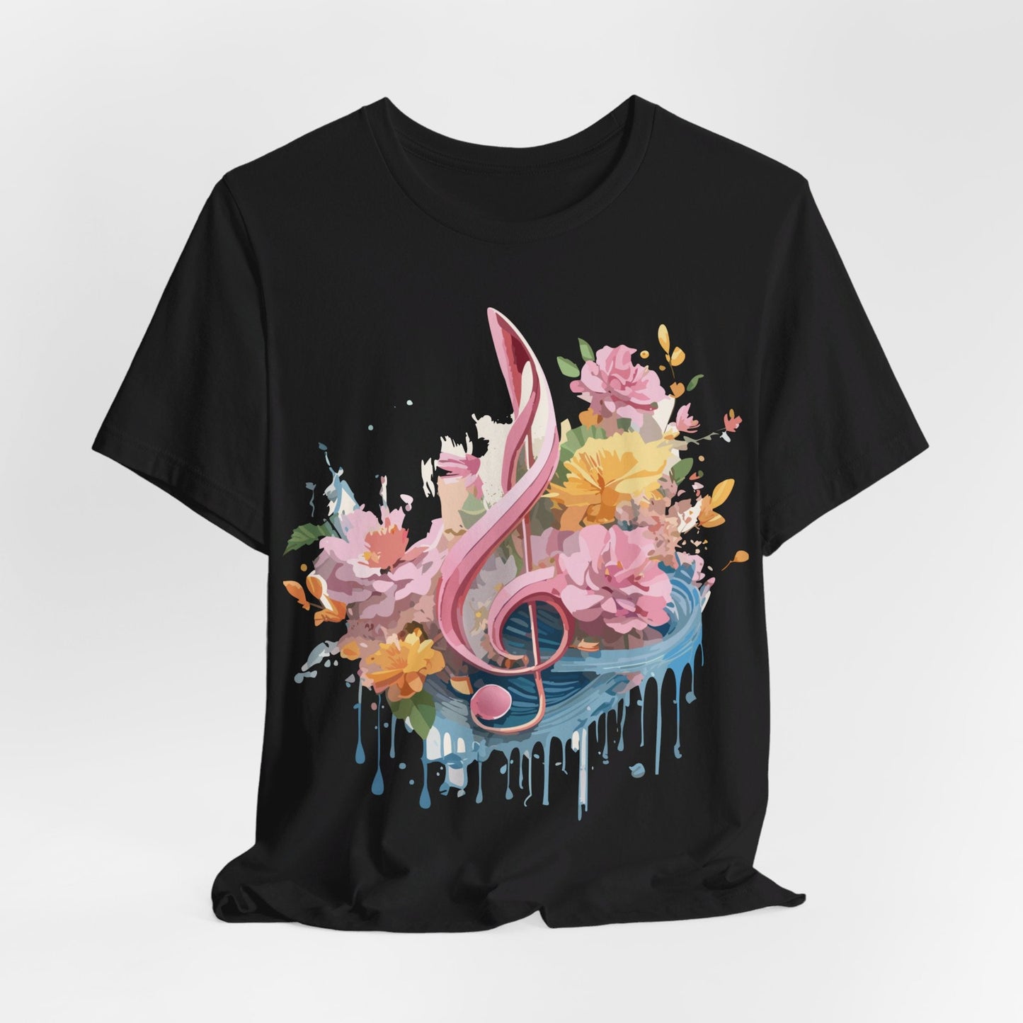 Music Graphic Unisex 100 Cotton Vintage Art with Musical Elements Tee 139