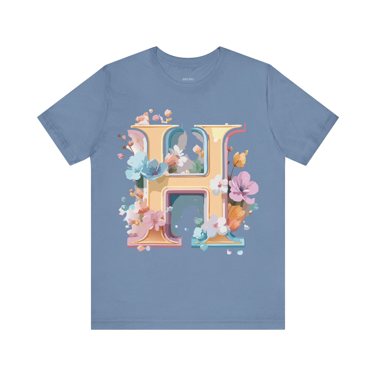 Letter H Graphic Unisex Cotton Bella+Canvas Tee with Art Letter Design