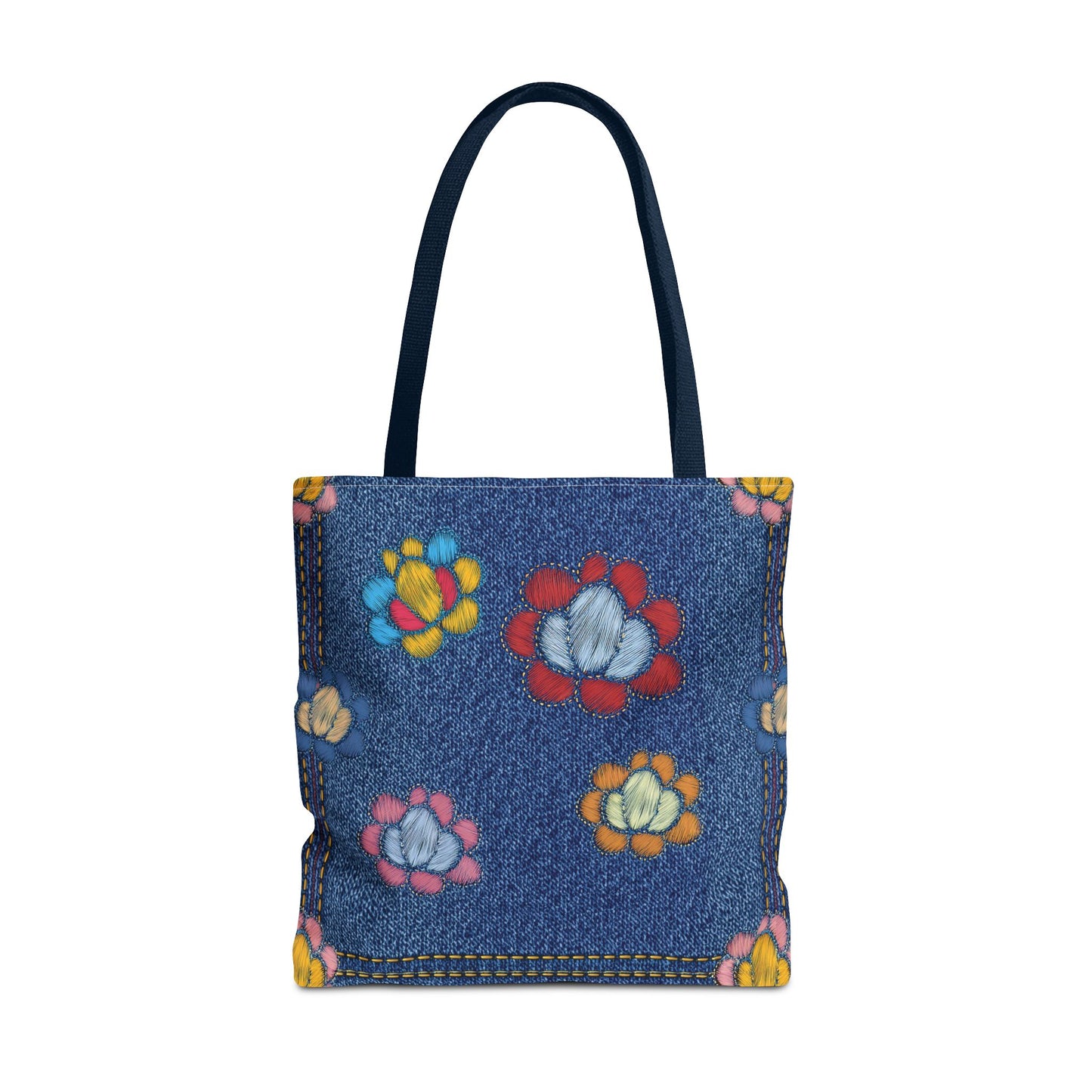 Denim Fabric Imitation Print Unisex Canvas Bag Poly Spun 3 Sizes Tote Bag 173