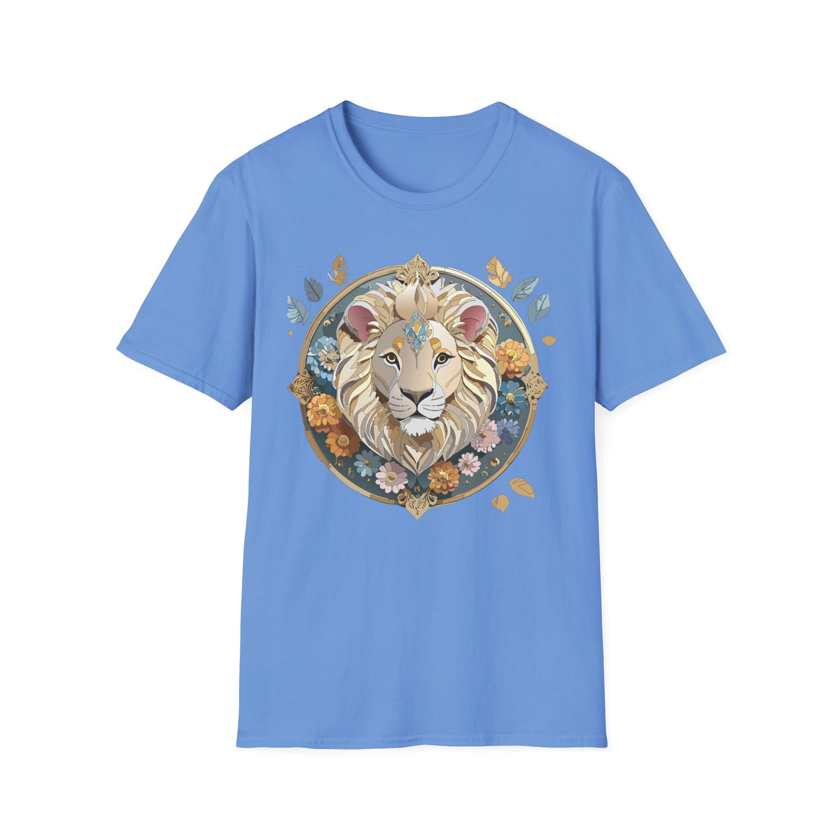 Floral Regal Lion T-Shirt | Boho Mandala Lion Tee