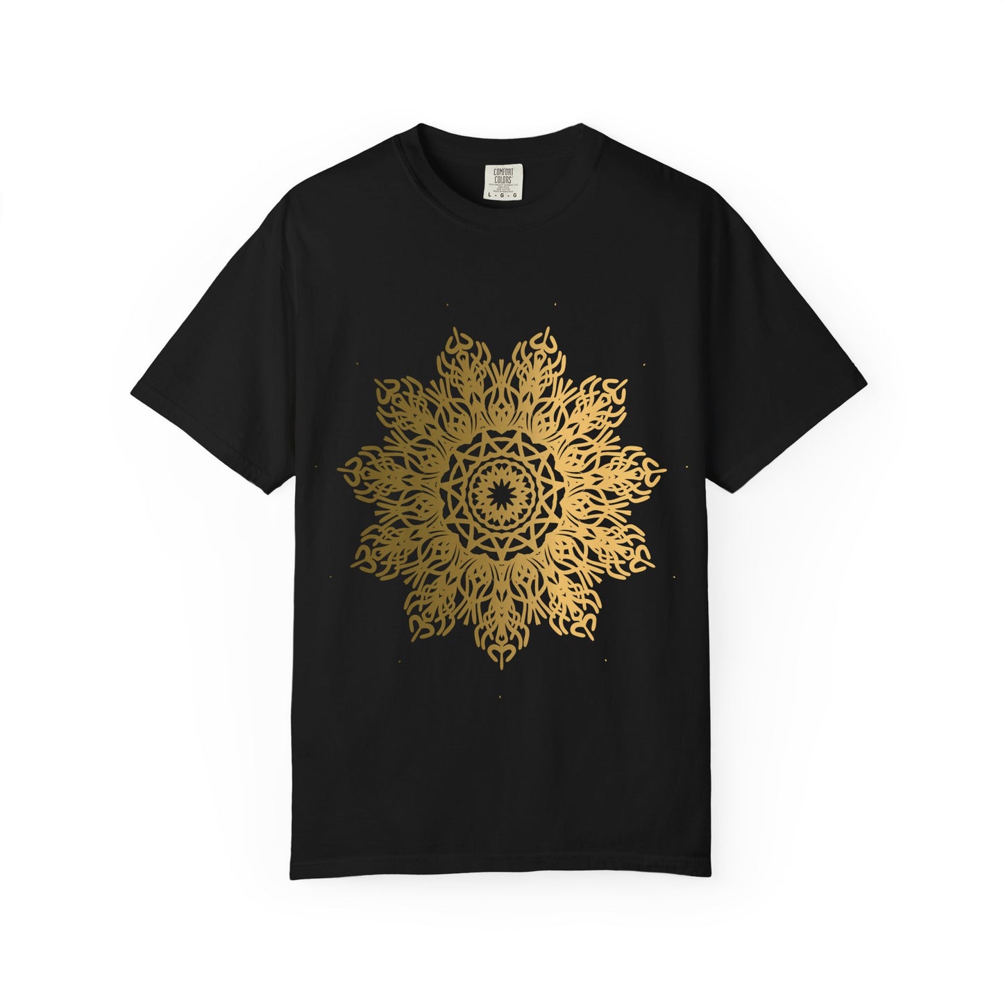 Unisex Garment Dyed Cotton T-Shirt with Mandala Graphic Design