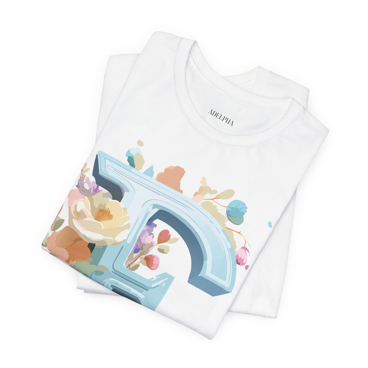 Letter E Graphic Unisex Cotton Bella+Canvas Tee with Art Letter Design