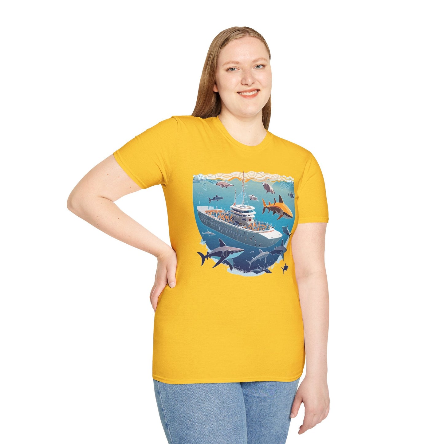 Ocean Graphic Unisex Softstyle Cotton Tee 7