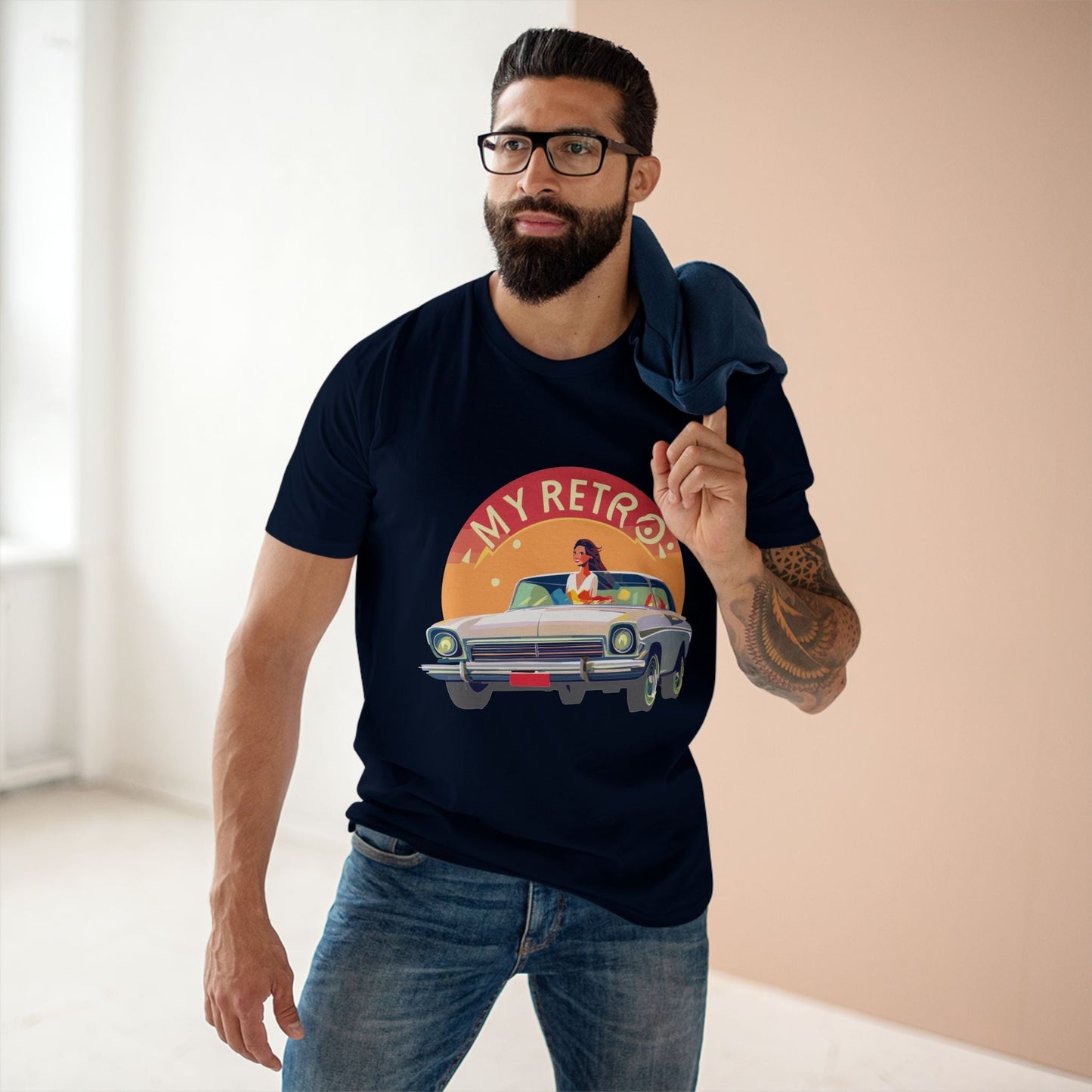 Retro Car Shirts Vintage Car RC-26 Unisex Premium Cotton Tee With Original Art Design