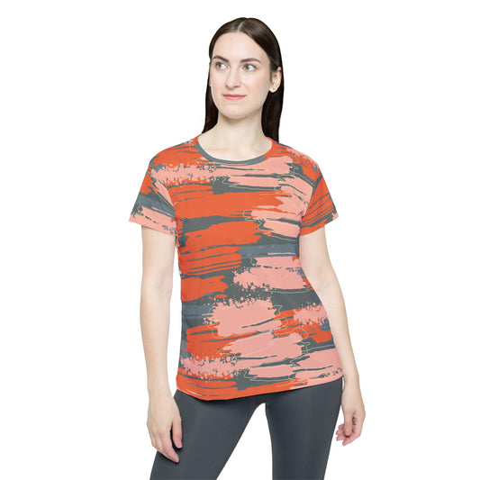 Poly Jersey Tee Shirt with abstract prints