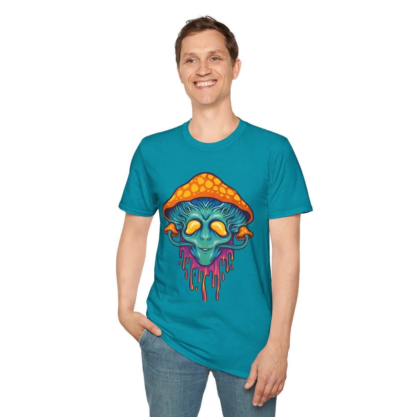 Mashroom T Shirt Unisex Funny Mushroom Design Tee 100 Percent Cotton Softstyle Collection