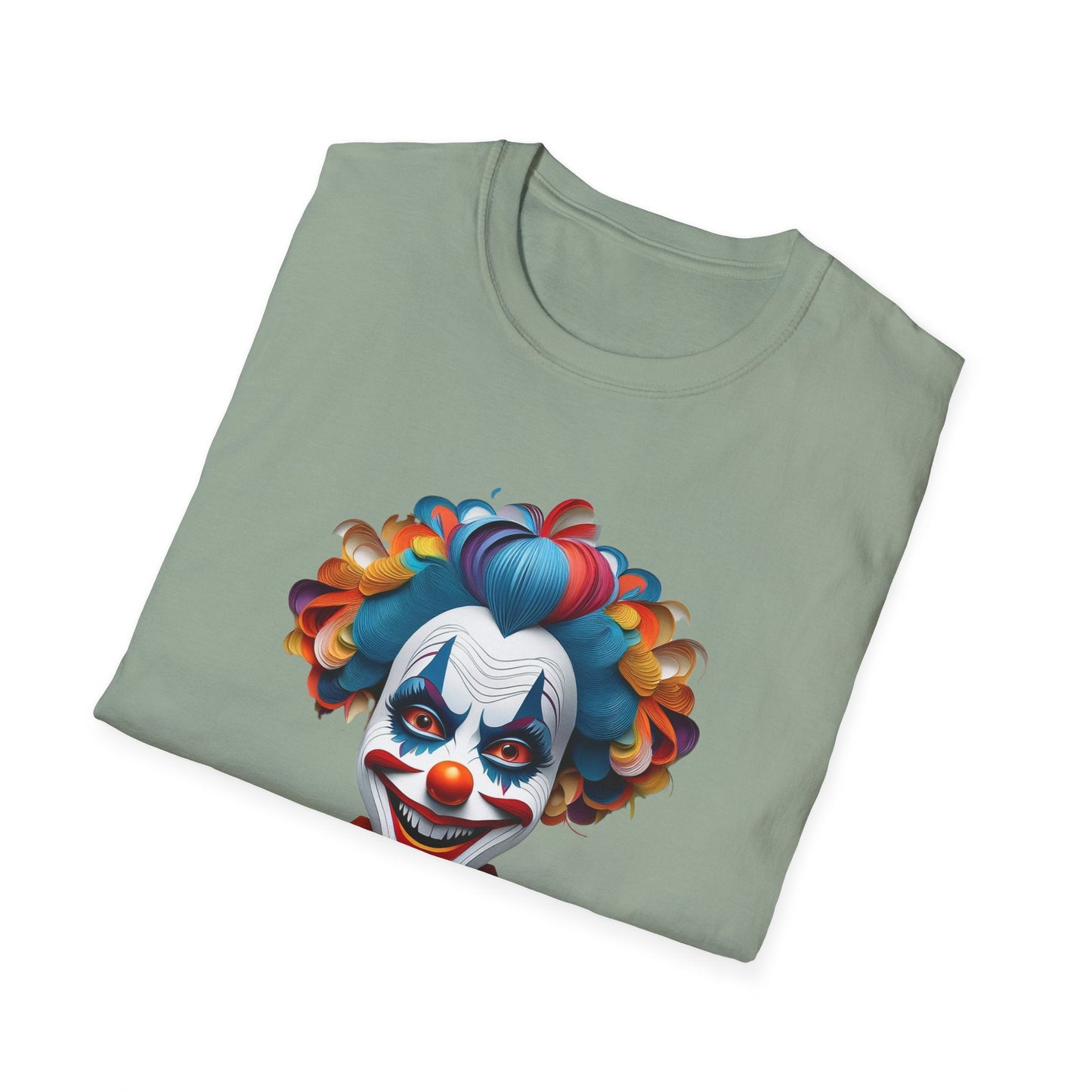 Clown Shirt Unisex T Shirt Short Sleeve Funny Man Circus Tee Gildan Softstyle 64000