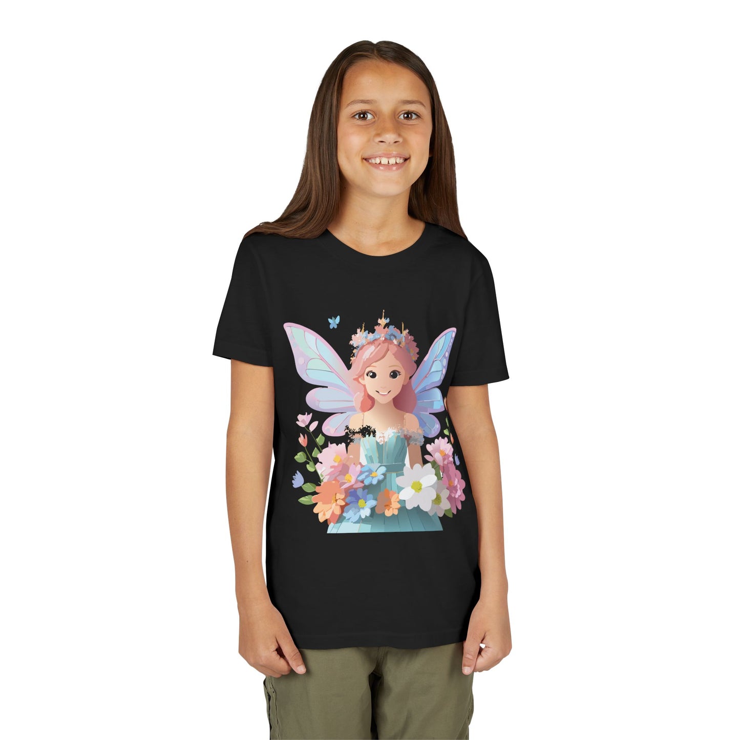 Enchanting Fairy Floral Youth Short Sleeve Tee - Perfect for Spring Celebrations (9-14)