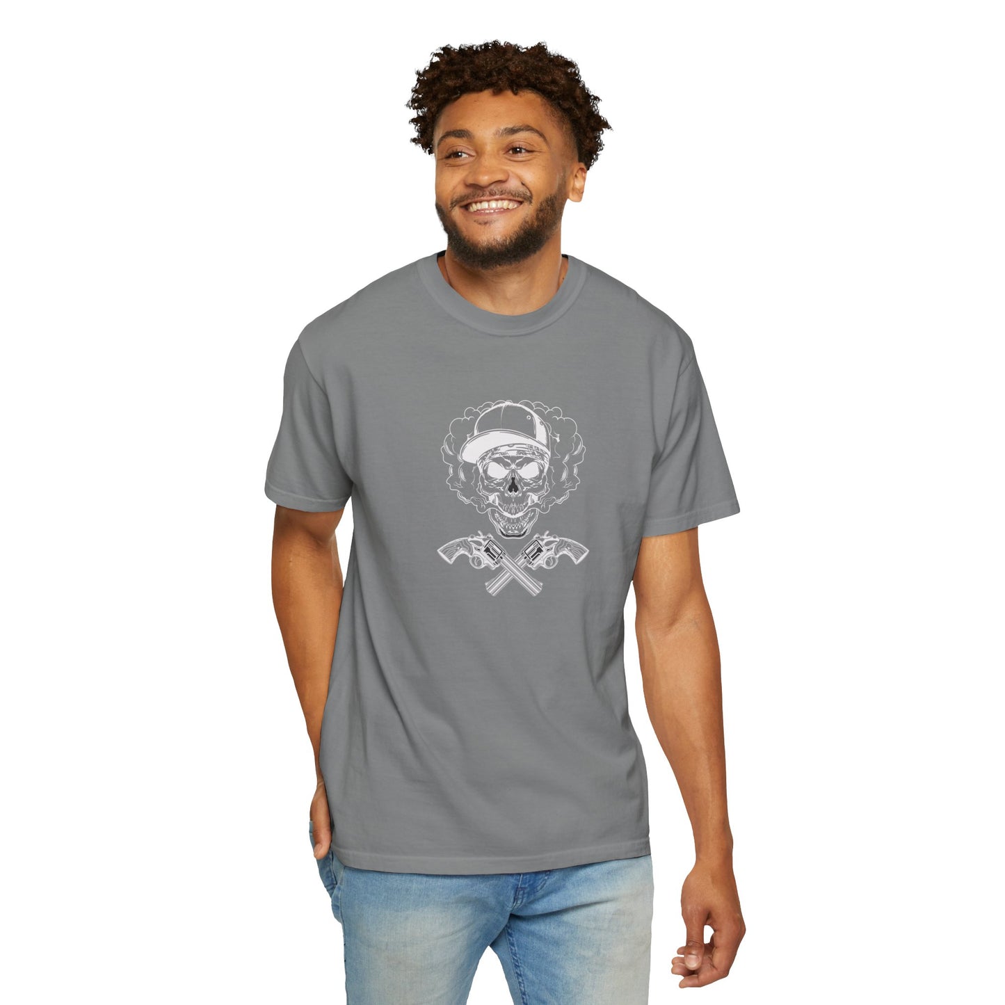 Unisex Cotton Tee Shirt with Skull