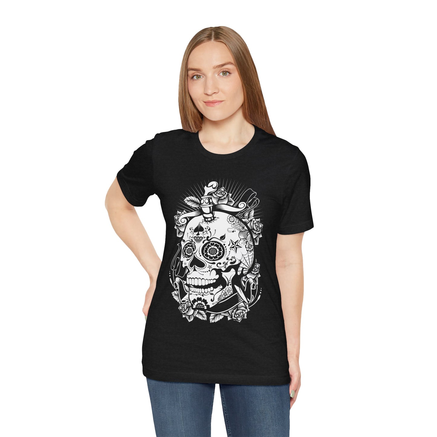 Unisex Cotton Tee Shirt with Skull