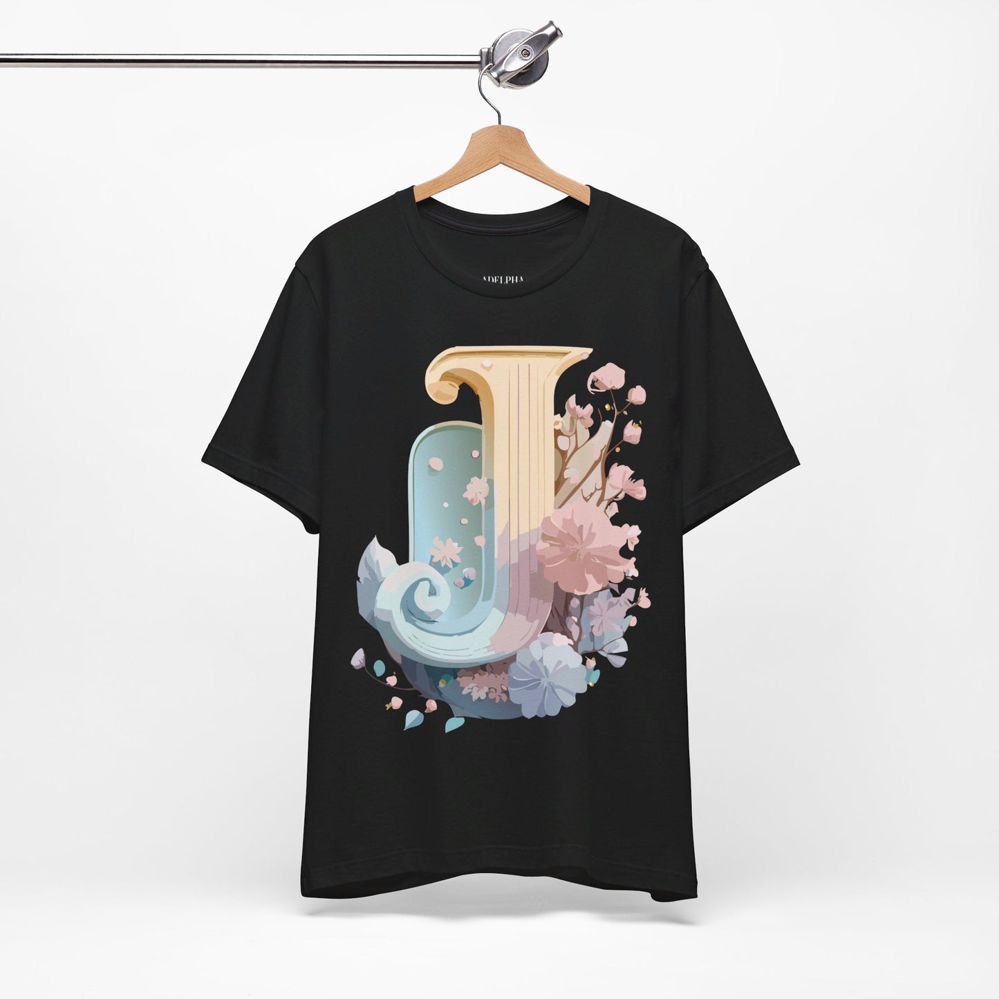 Adelpha Letter J Shirt Unisex Graphic Tee Vintage Inspired Art Design Short Sleeve