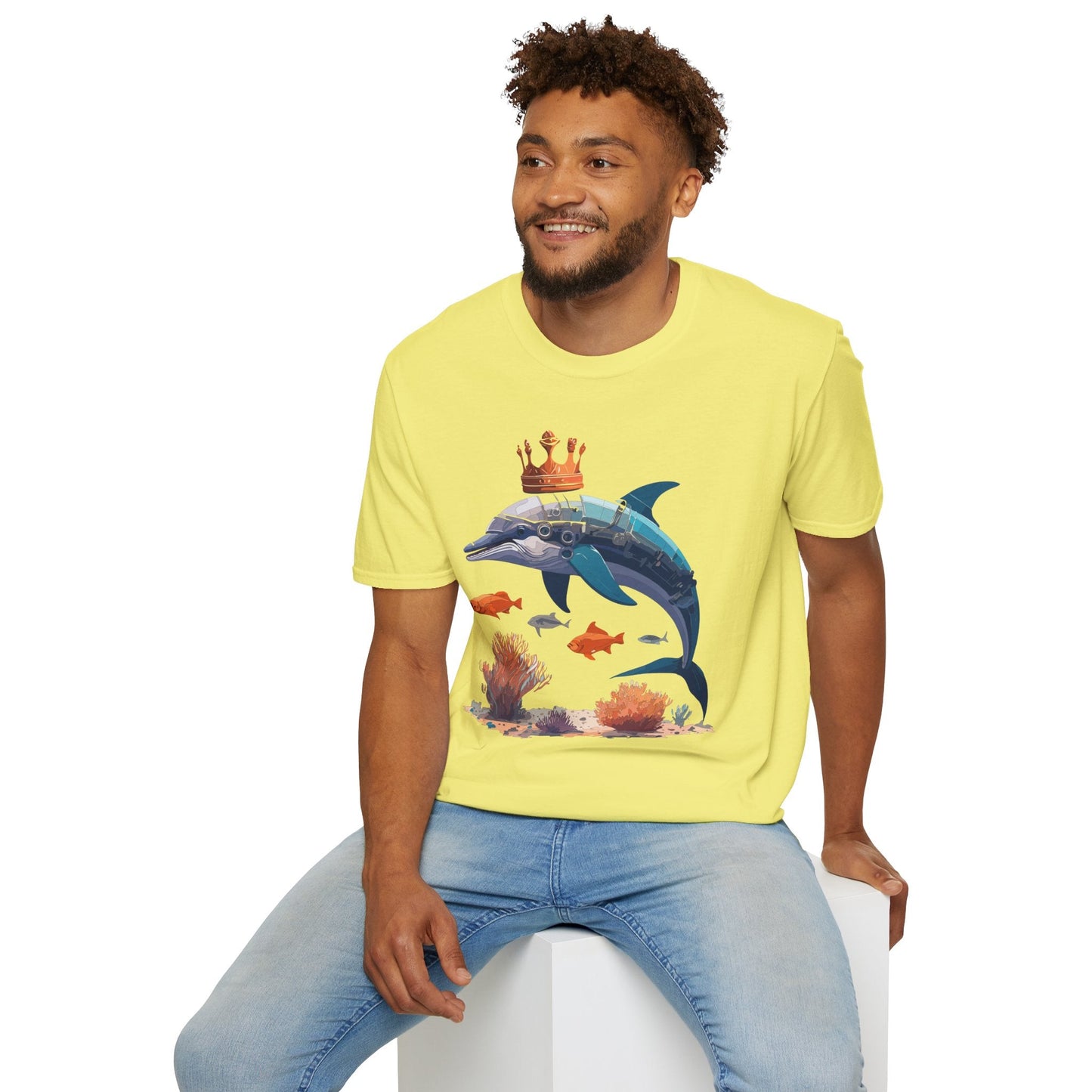 Dolphin Shirt Unisex Softstyle Short Sleeve Tee Gildan 64000 100 Percent Ring Spun Cotton