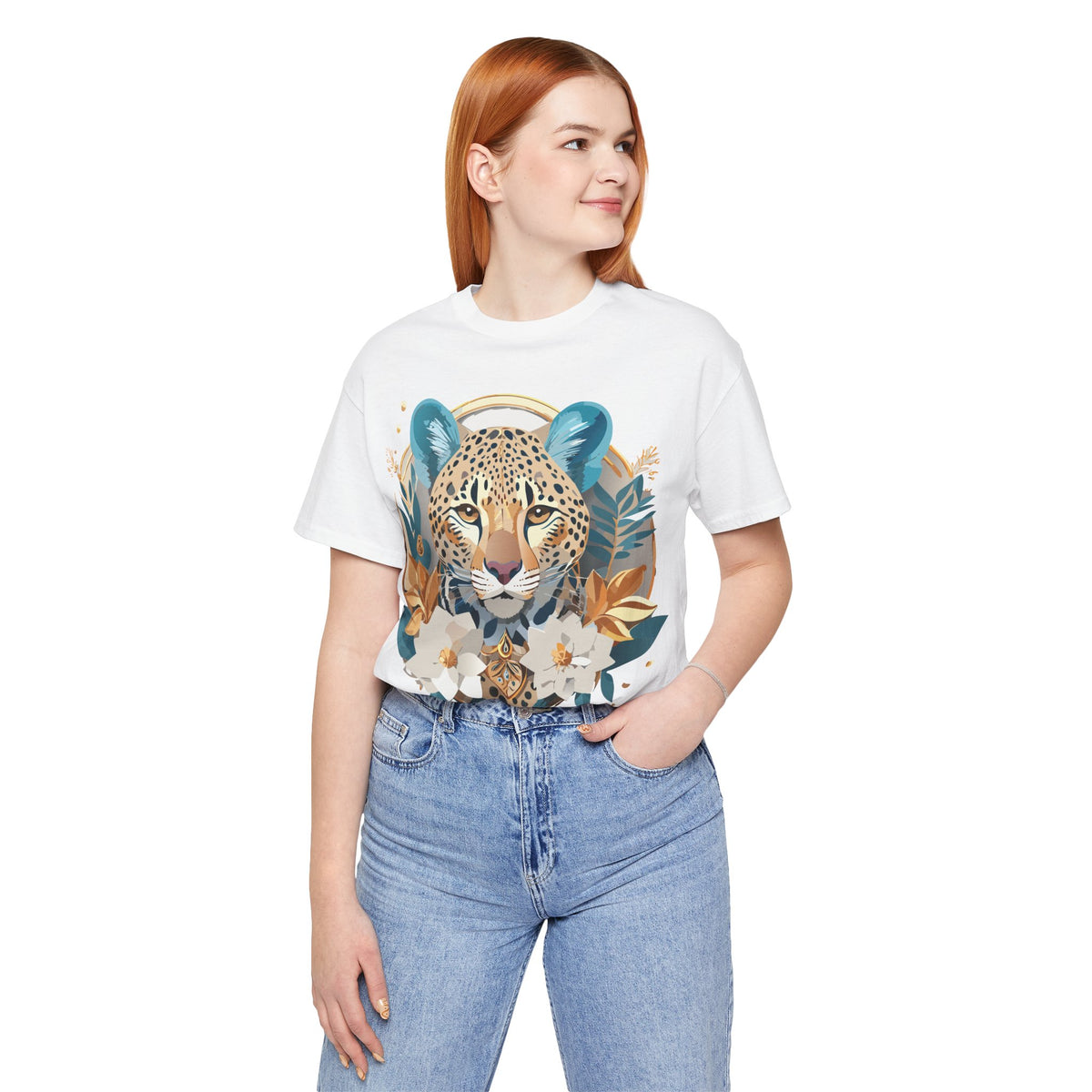 Medallion Graphic Unisex Cotton Bella+Canvas Tee with Art Design d41