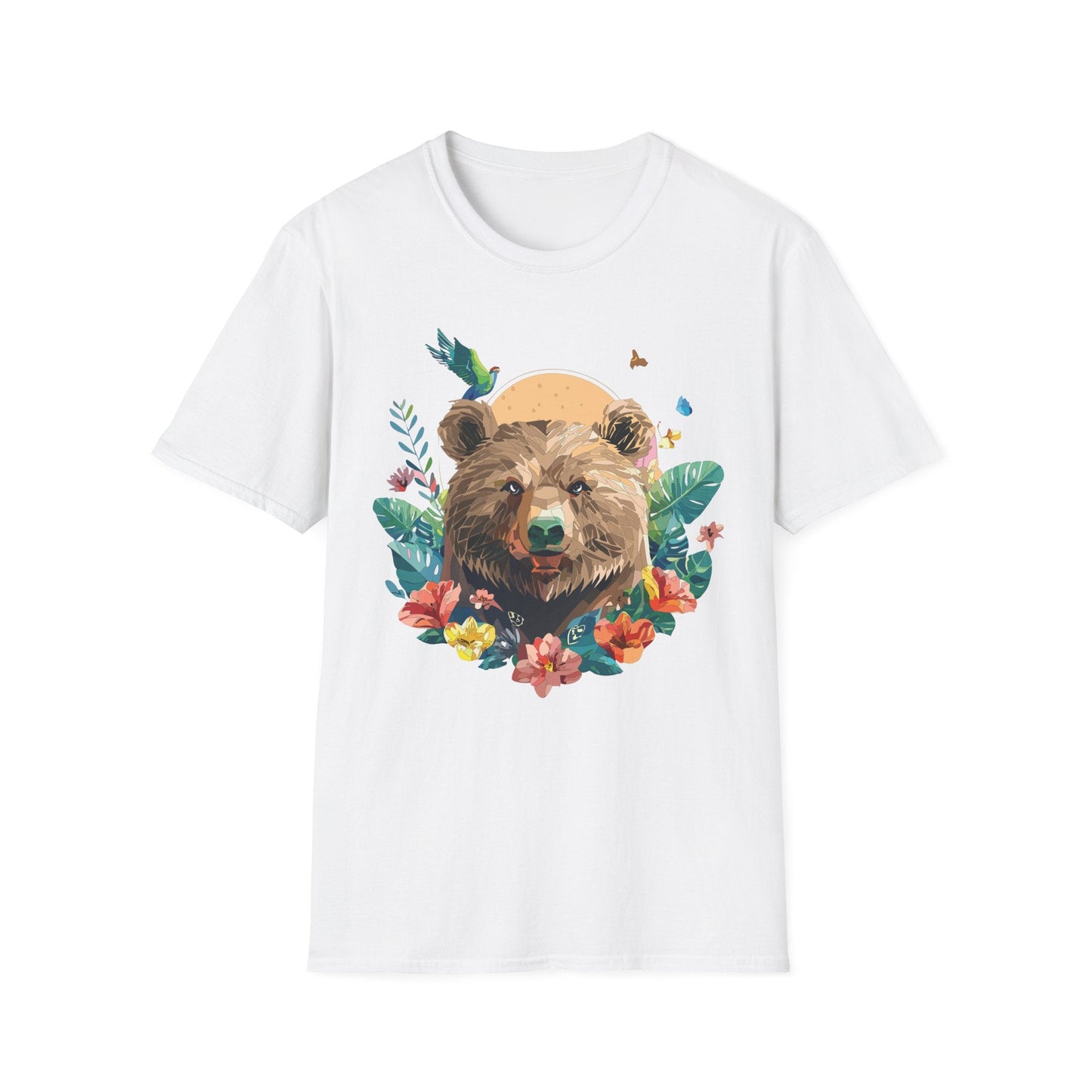 Bear T Shirt Unisex Graphic Tee Bear Lover Gift 100 Percent Ring Spun Cotton Softstyle 64000 Gildan