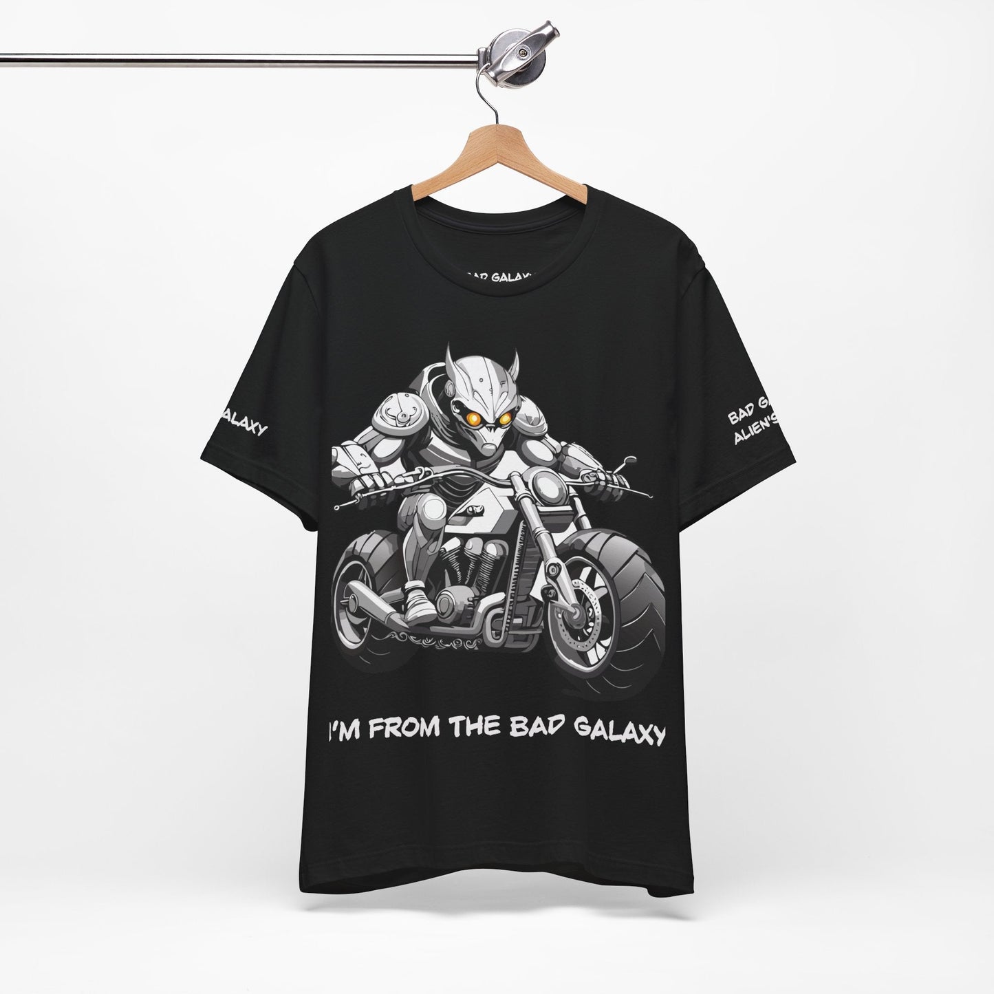 Tee Shirt With Alien From Bad Galaxy 100 Percent Cotton Lightweight Made In USA Eco Friendly Inks