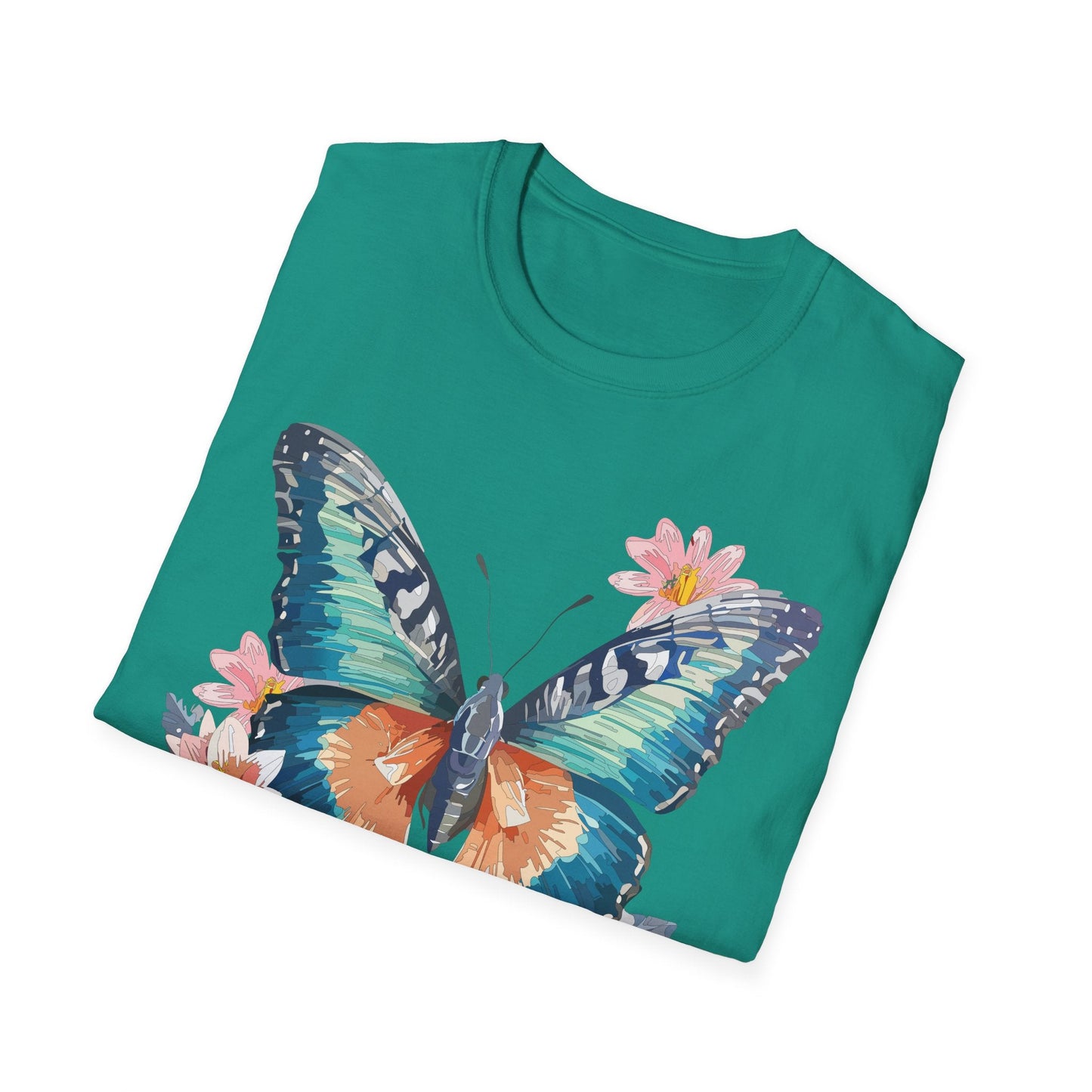 Butterfly T Shirt Unisex Cotton Tee Monarch Butterfly Design Softstyle 64000 Gildan Brand Quality