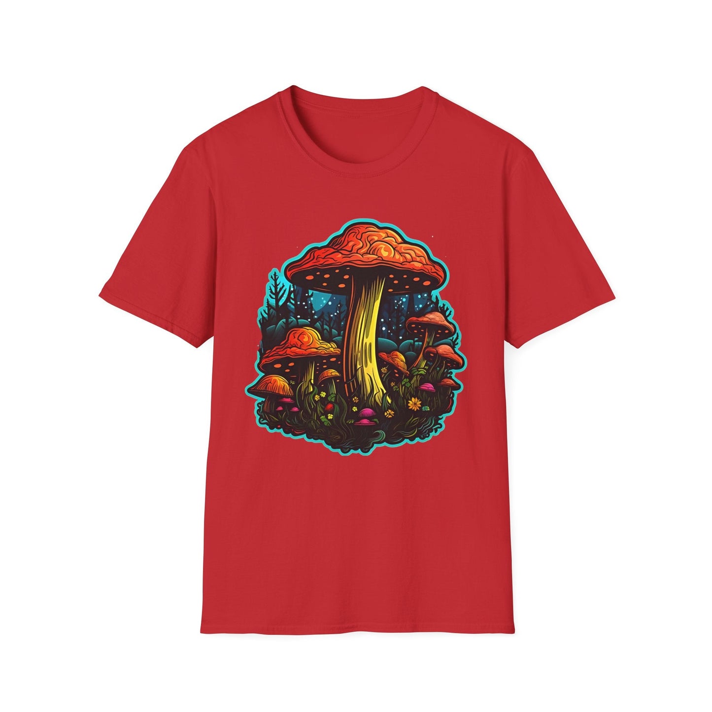 Mashroom Tee Shirt Unisex Softstyle 64000 With Funny Mashroom Fungus Graphic Design