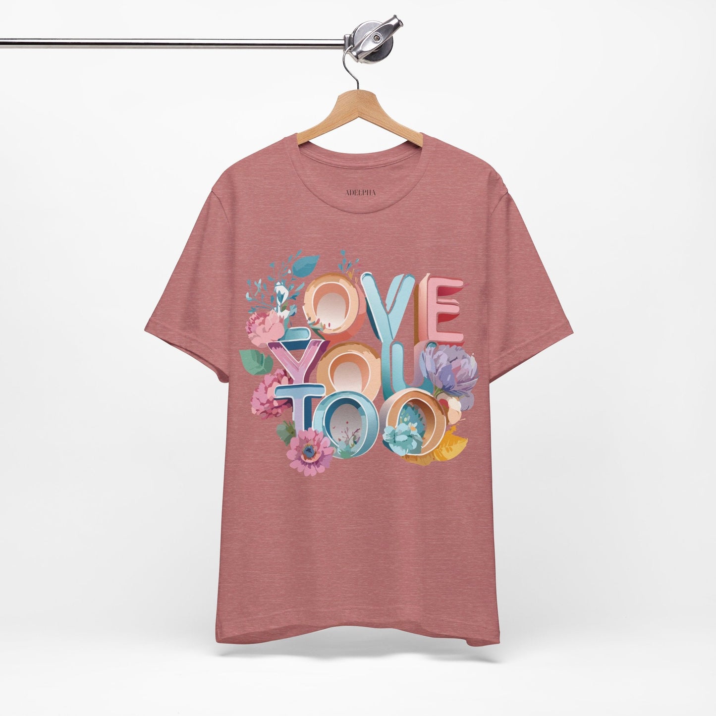 Valentine Day Graphic Unisex 100 Cotton Vintage Artwork with Love and Flower Design Tee 39