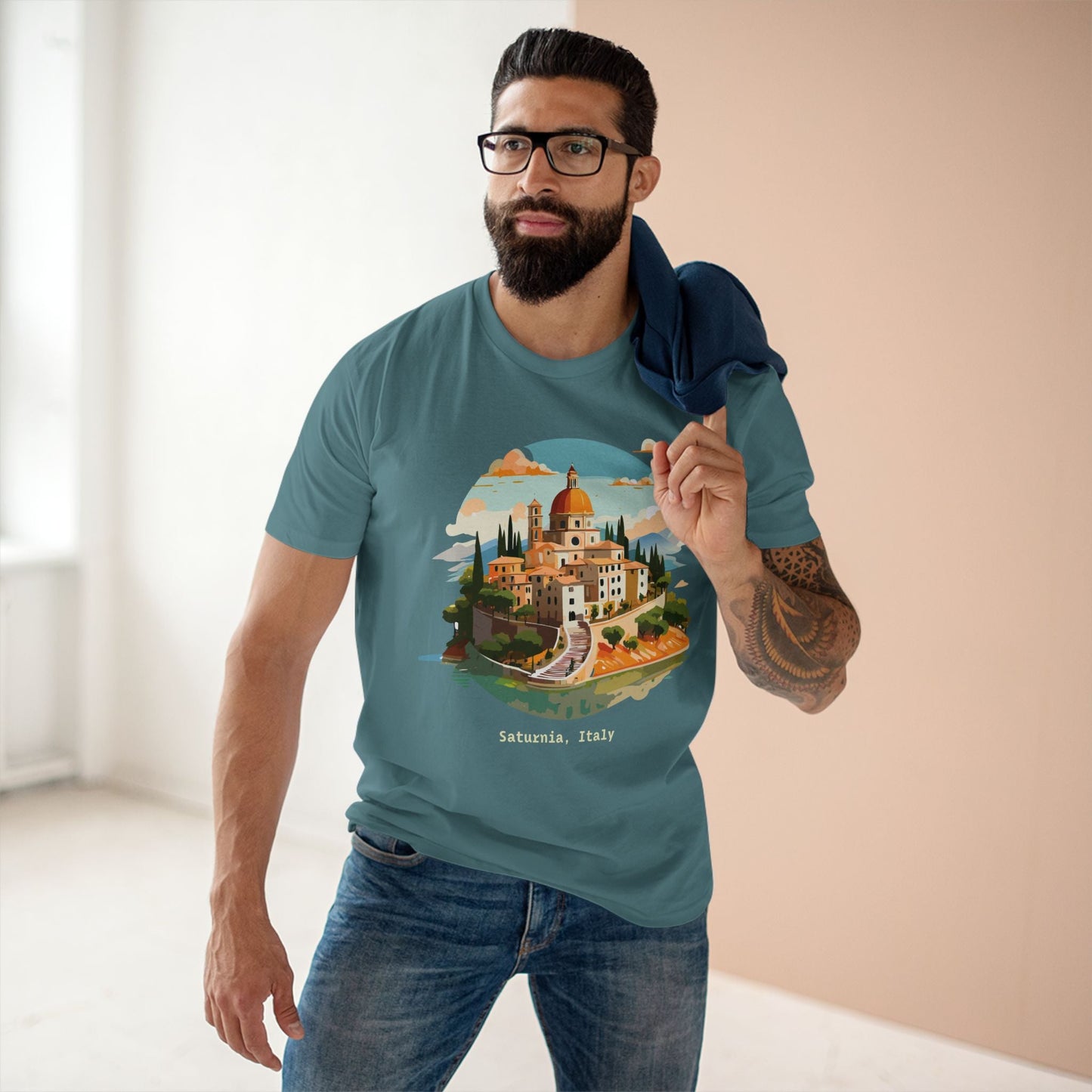Italy Travel Shirt Unisex Tourist Tee With Original Art Design Retro2Nova Premium Cotton