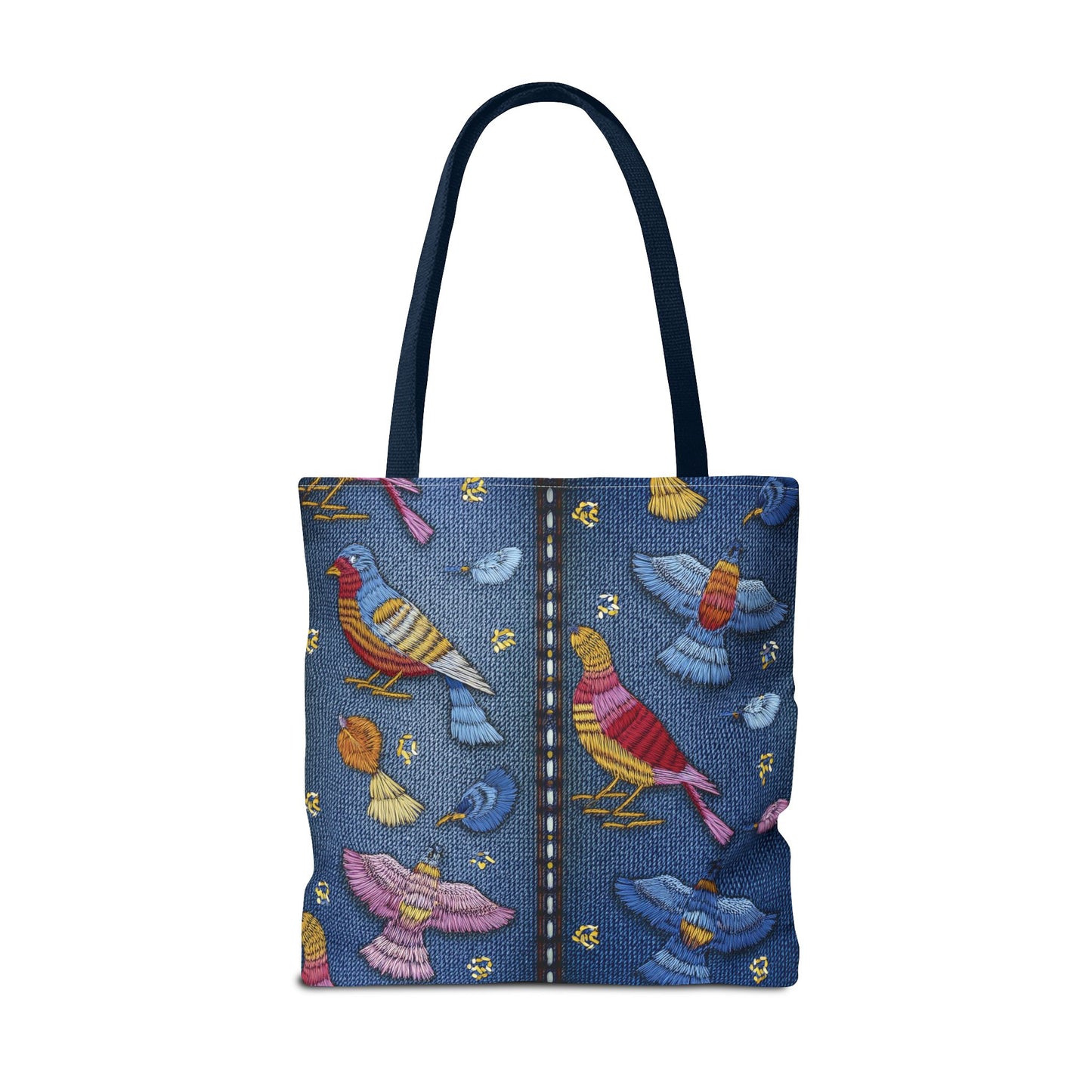 Denim Fabric Imitation Print Unisex Canvas Bag Poly Spun 3 Sizes Tote Bag 194-8