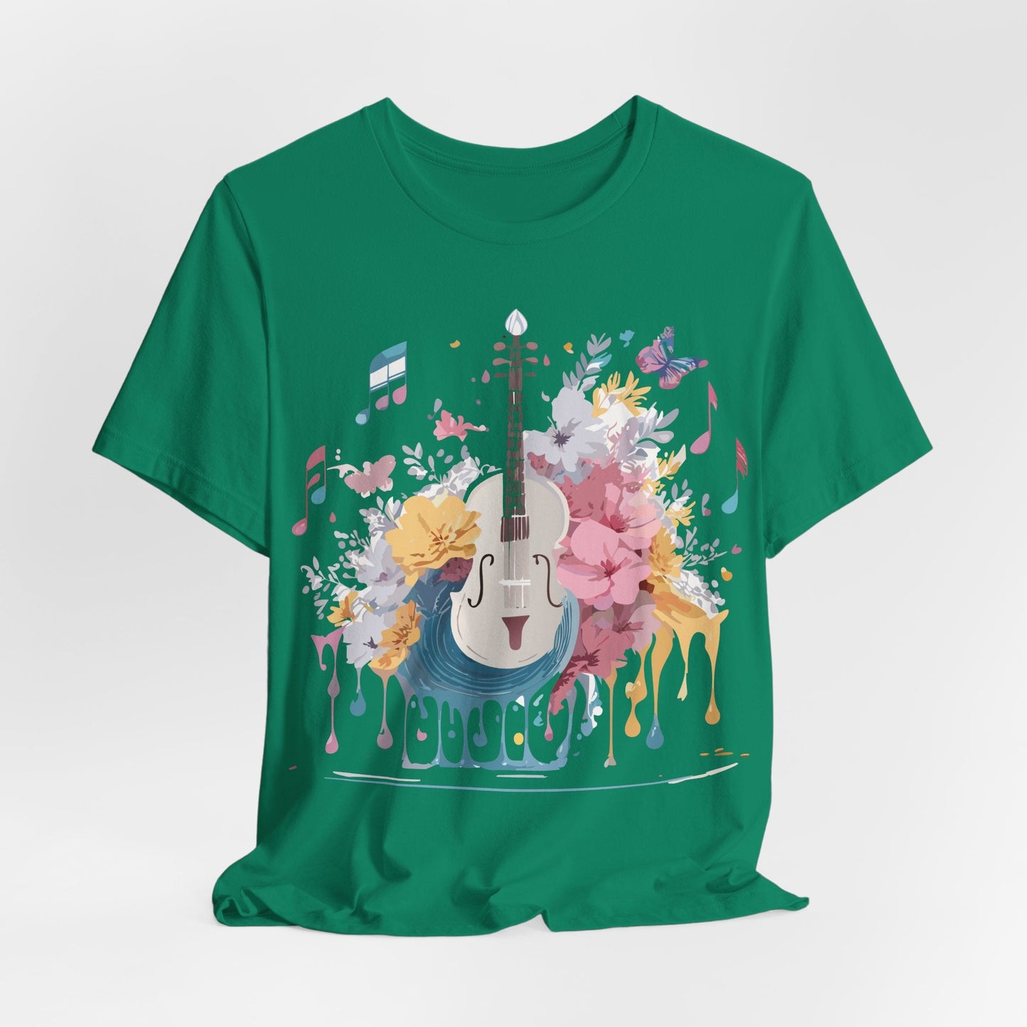Music Graphic Unisex 100 Cotton Vintage Art with Musical Elements Tee 108
