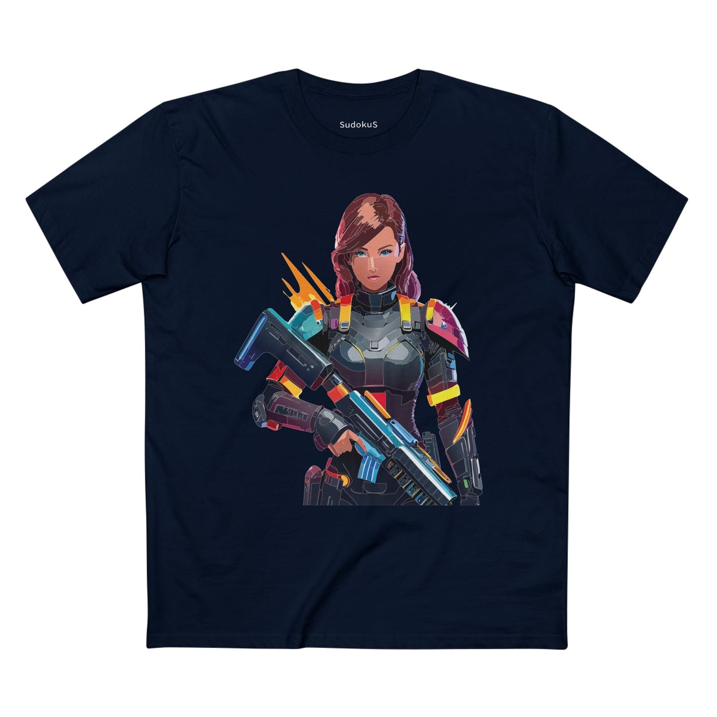 Army-woman Graphic Unisex 100 Cotton Staple Tee 16