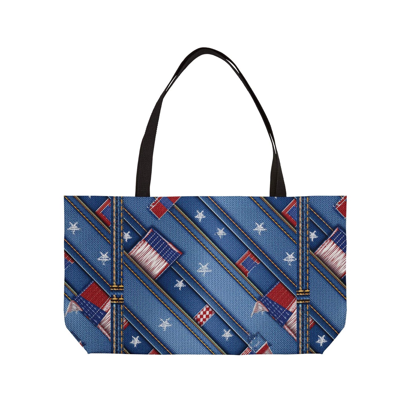4th of July Denim Color Imitation Print Unisex  Yoga Bag  Spun Poly 24x13 Canvas Bag 69