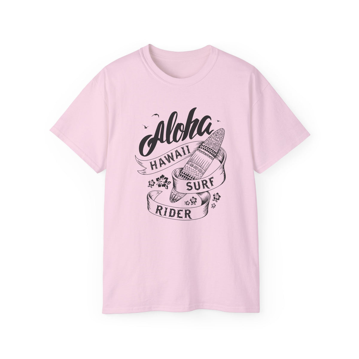 Aloha Hawaii Surf Rider Tee | Surfboard Illustration, Tropical Vibes