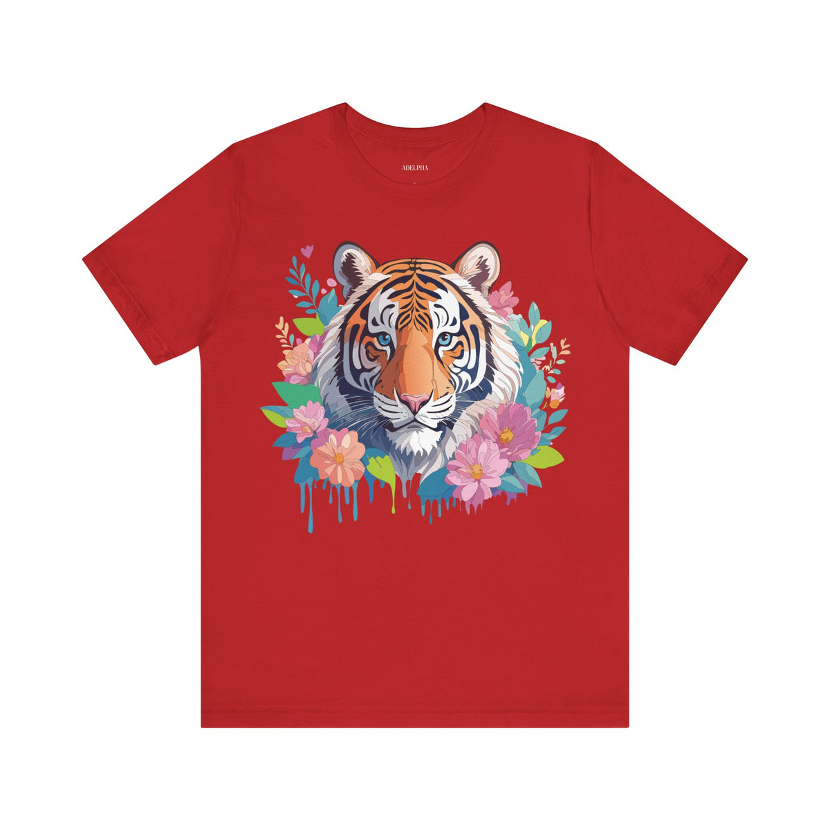 Tiger Graphic Unisex Cotton Bella+Canvas Tee with Art Animal Design e72