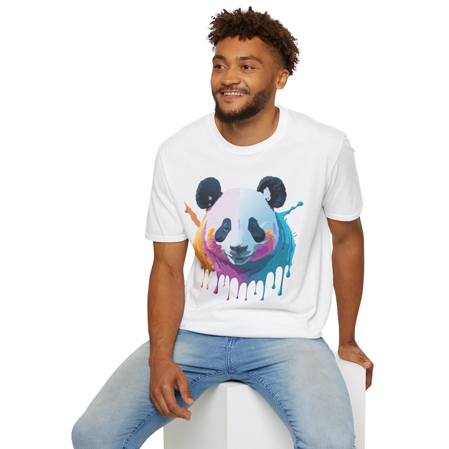 Panda Shirt Unisex T Shirt Softstyle Gildan 64000 100 Percent Ring Spun Cotton Animal Tee