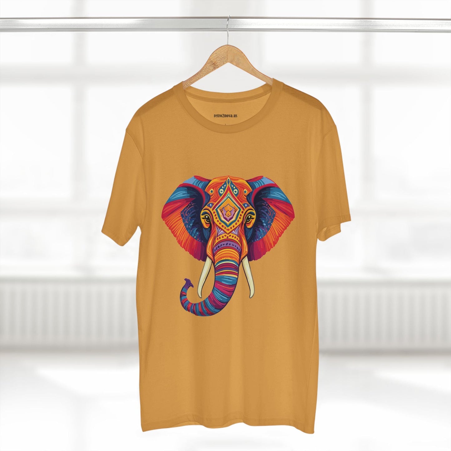 Elephant Animal Shirt Unisex Premium Cotton Tee With Original Art Design From Retro2Nova Art Collection