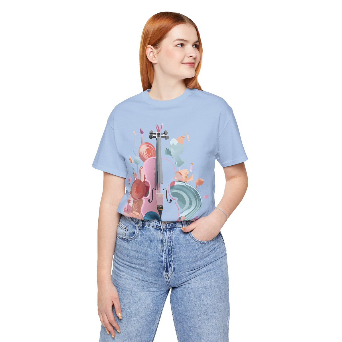 Music Graphic Unisex Cotton Bella+Canvas Tee with Art Design m150