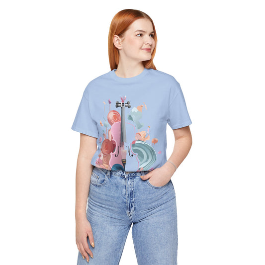 Music Graphic Unisex Cotton Bella+Canvas Tee with Art Design m150
