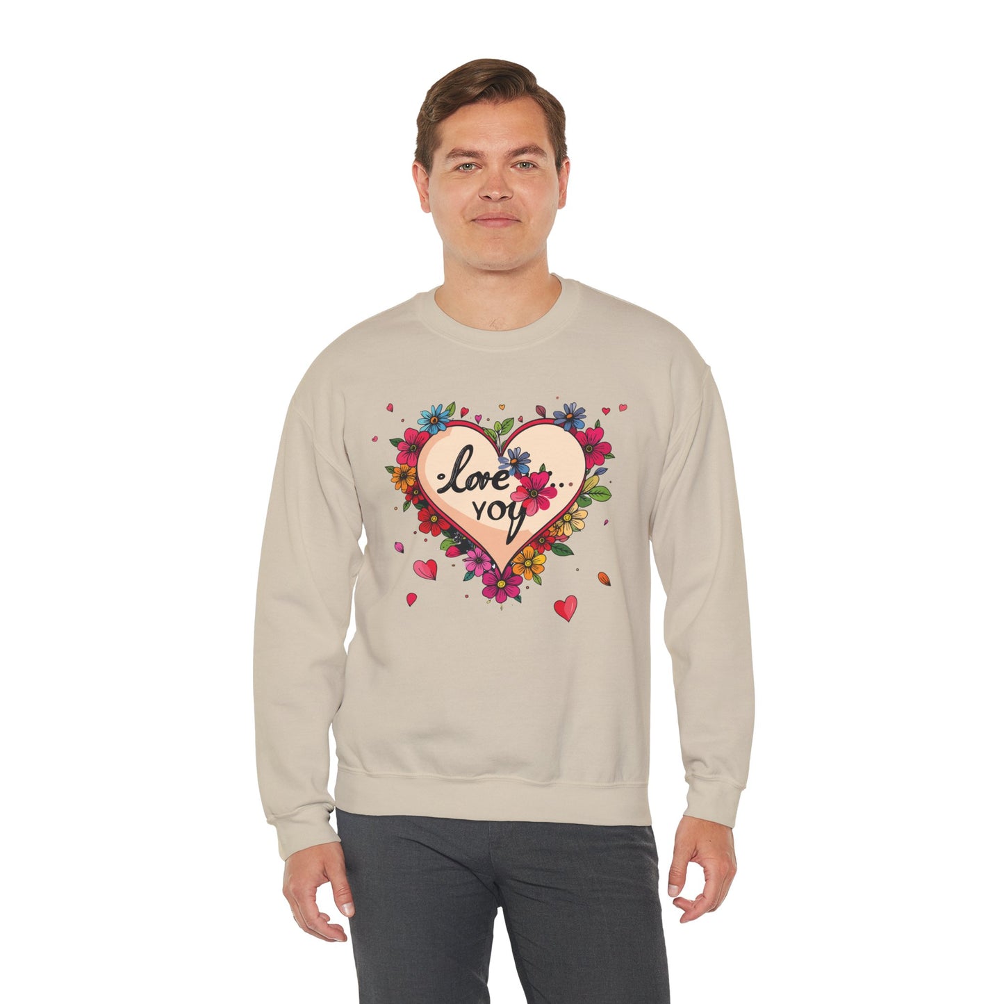 Big Heart Sweatshirt, Floral Heart Sweatshirt, Floral Love Sweatshirt, Valentine's Day Sweatshirt, Heart Floral Sweatshirt 109