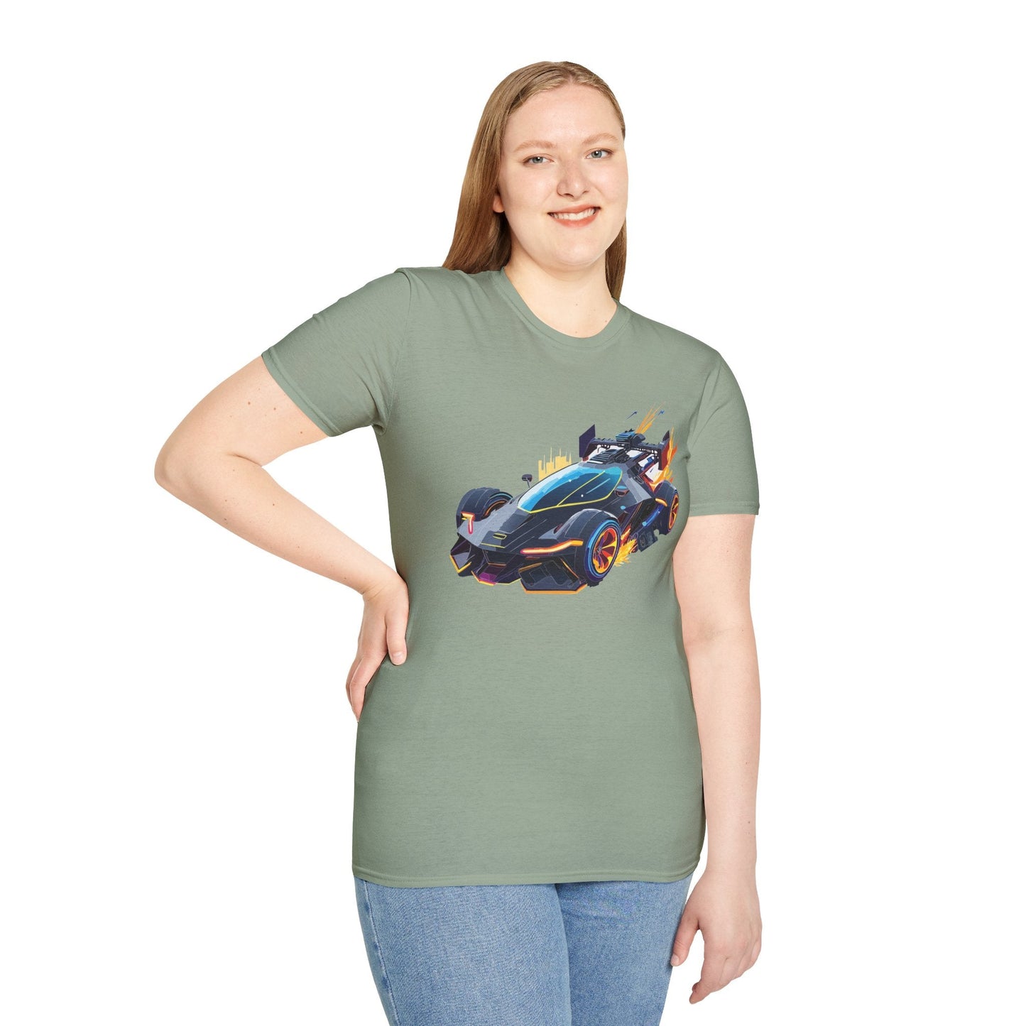 Unisex Car T Shirt With Cars Design Hot Wheels Graphic Tee Gildan Softstyle 64000