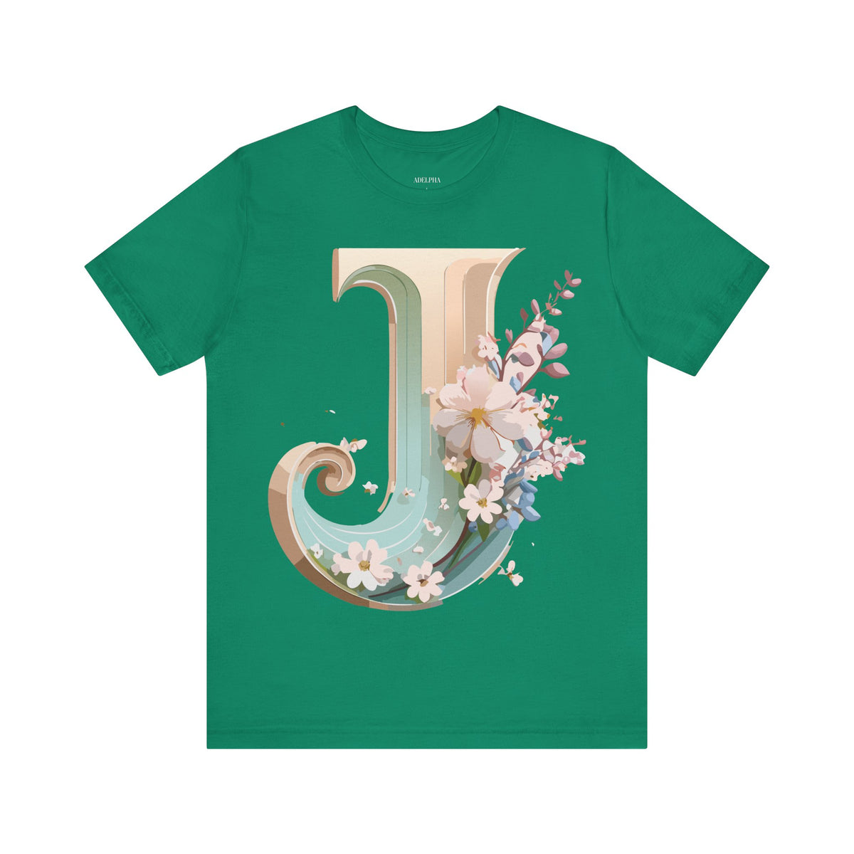 Letter J Graphic Unisex Cotton Bella+Canvas Tee with Art Letter Design