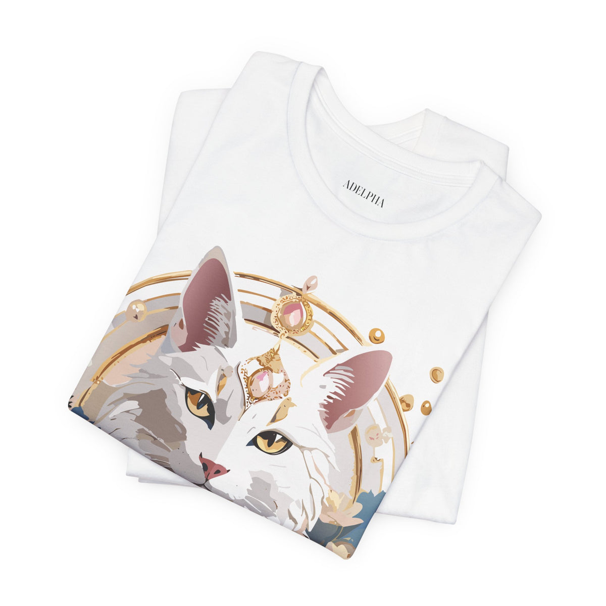 Medallion Graphic Unisex Cotton Bella+Canvas Tee with Floral Art Design m56