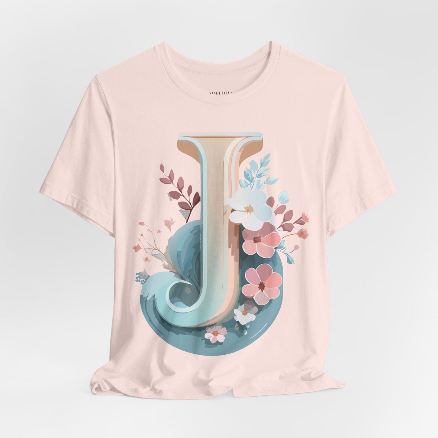 Letter J Shirt Graphic Tee For Unisex Style By Adelpha Vintage Inspired Art Tee Design