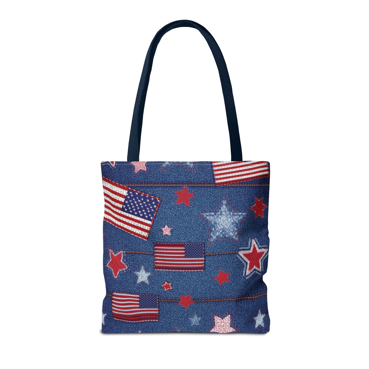 4th of July Graphic Denim Fabric Imitation Print Unisex Canvas Bag Poly Spun 3 Sizes Tote Bag 200-10