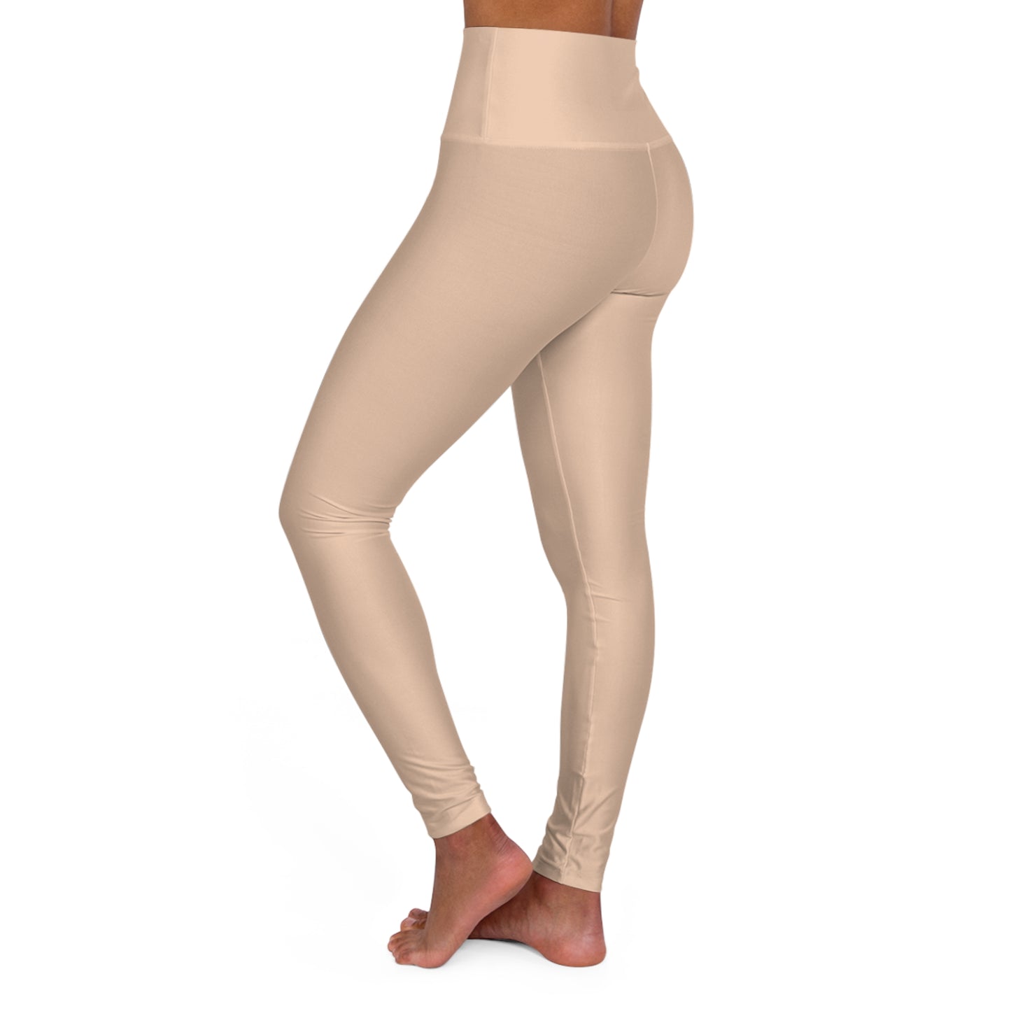 Desert Sand Tan Color High-Waist Yoga Leggings Women's Seamless Poly-Span Stretchy Pants XS-2XL