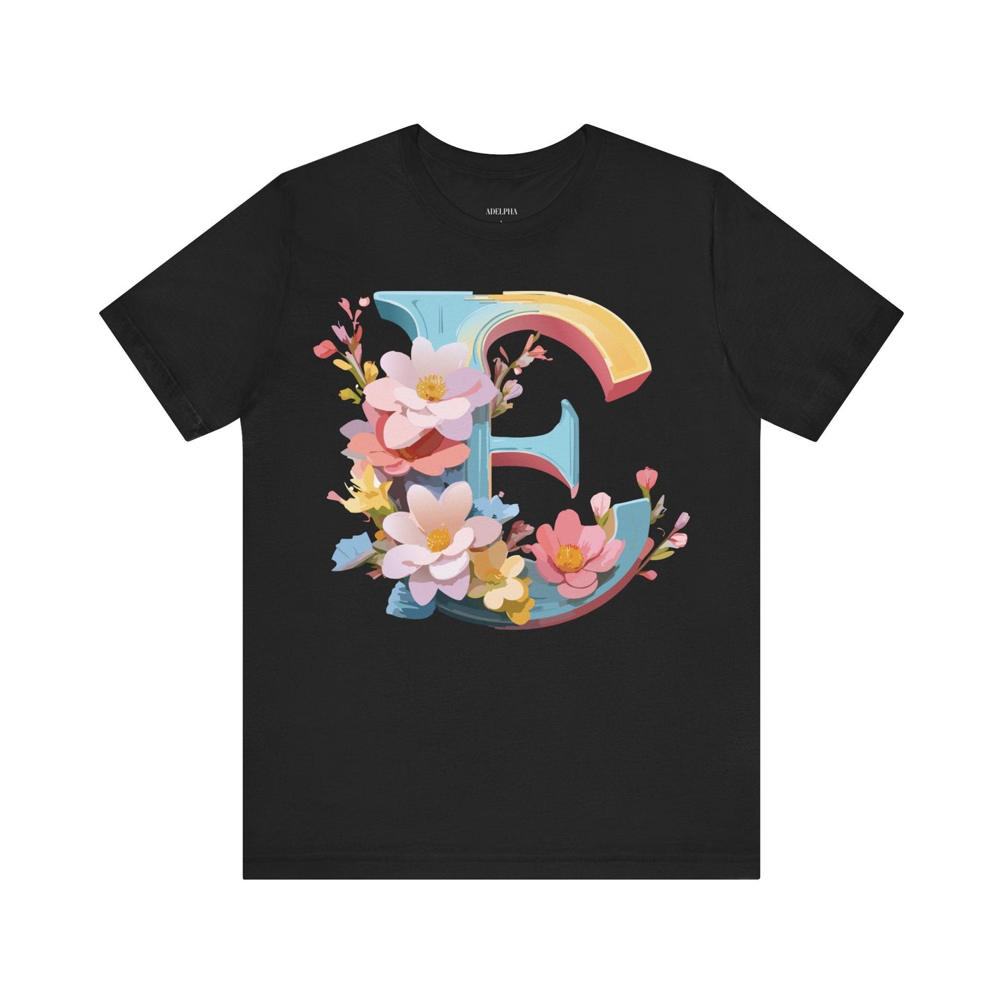 Letter E Shirt Unisex Graphic Tee By Adelpha Vintage Inspired Short Sleeve Casual