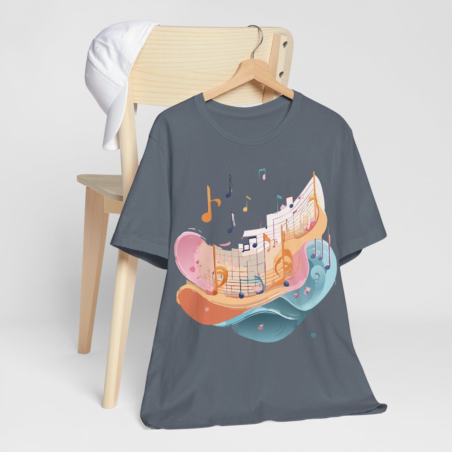 Music Graphic Unisex 100 Cotton Vintage Art with Musical Elements Tee 27