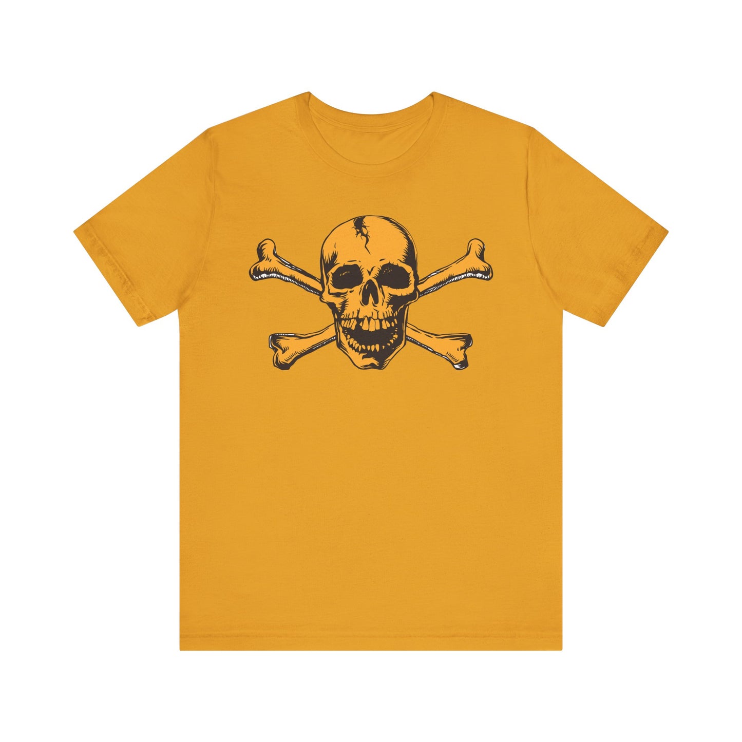 Orange Skull Graphic Design Tee, Skull Shirt, Vintage Tees, Art Design T-Shirt, Vintage Graphic Tee, Art Shirts with Skulls