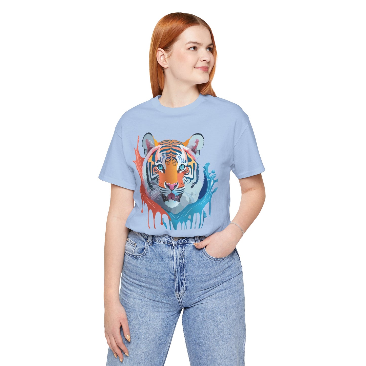 Unisex Tiger Tee, Animal Shirt, Tee Shirt with Tiger, Art T-Shirt, Animal Tees, Big Cat Shirt, Art Design T-Shirt 5