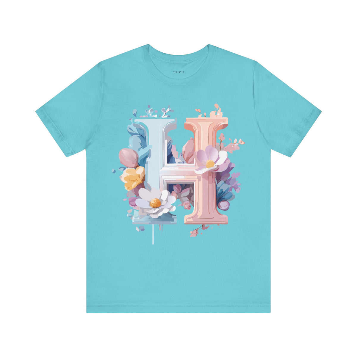 Letter H Graphic Unisex Cotton Bella+Canvas Tee with Art Letter Design