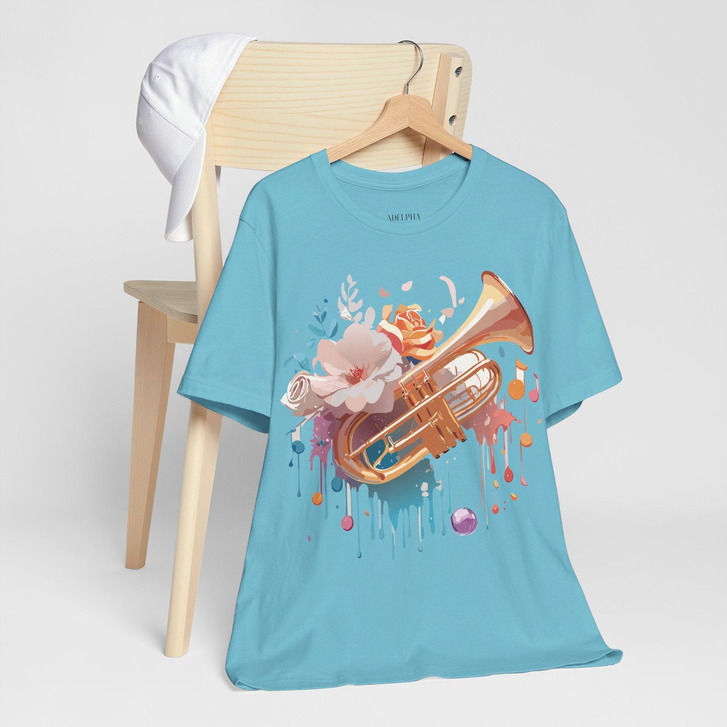 Music Graphic Unisex 100 Cotton Vintage Art with Musical Elements Tee 138