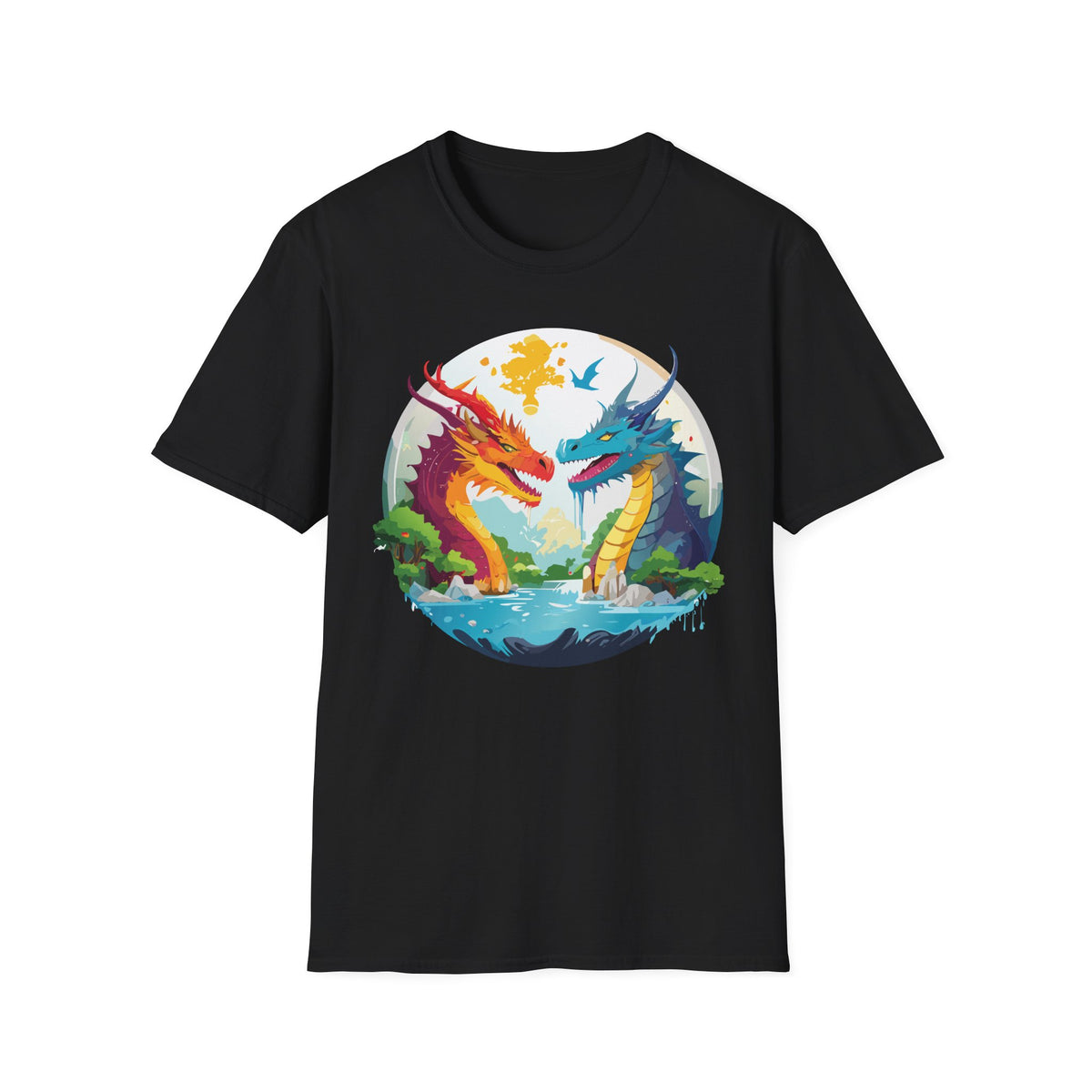 Dragon Graphic Tee Gildan Unisex 100 Cotton Tee Shirt with Animals Design h19