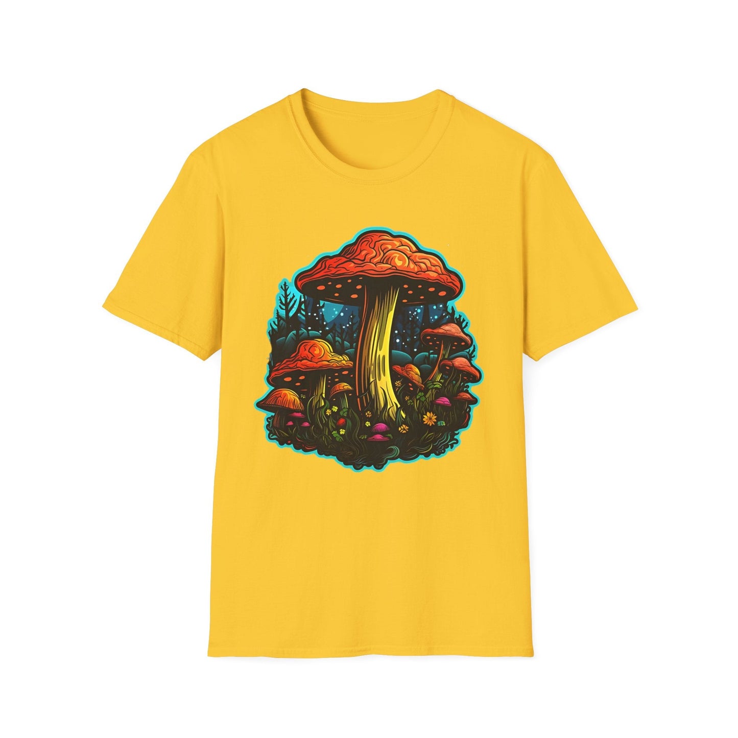 Mashroom Tee Shirt Unisex Softstyle 64000 With Funny Mashroom Fungus Graphic Design